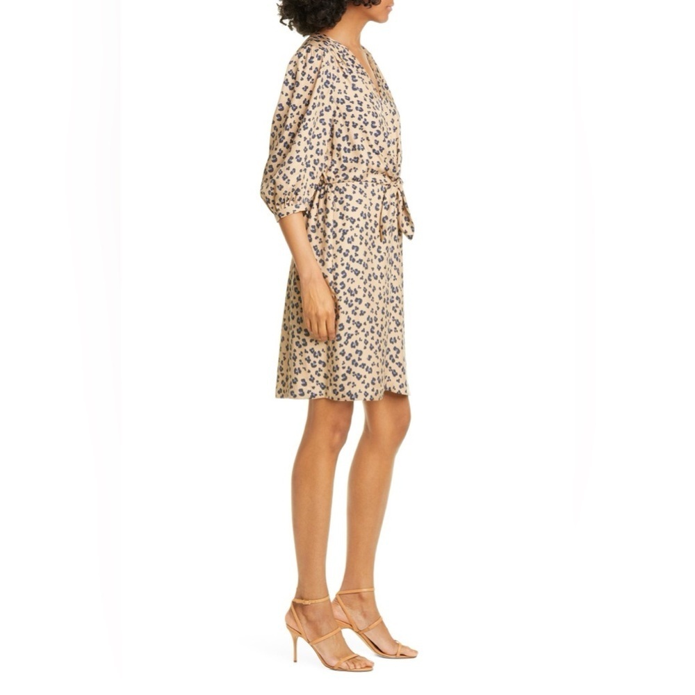 REBECCA TAYLOR Cheetah-Print Blouson Silk Dress NWT Size 6 - Picture 6 of 12